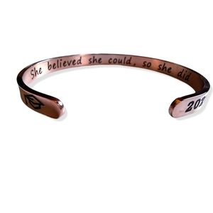 2021 Graduation Polished Rose Gold Bracelet
